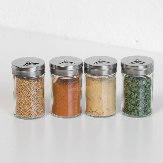 Set of 8 Small 90ml Glass Spice & Herb Storage Jars