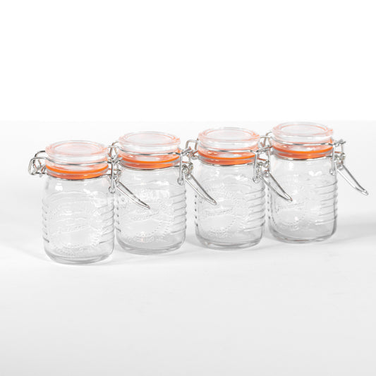 Small 70ml 'Old Fashioned' Glass Clip Top Storage Jars