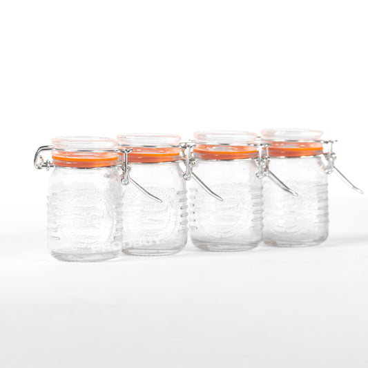 Small 70ml 'Old Fashioned' Glass Clip Top Storage Jars