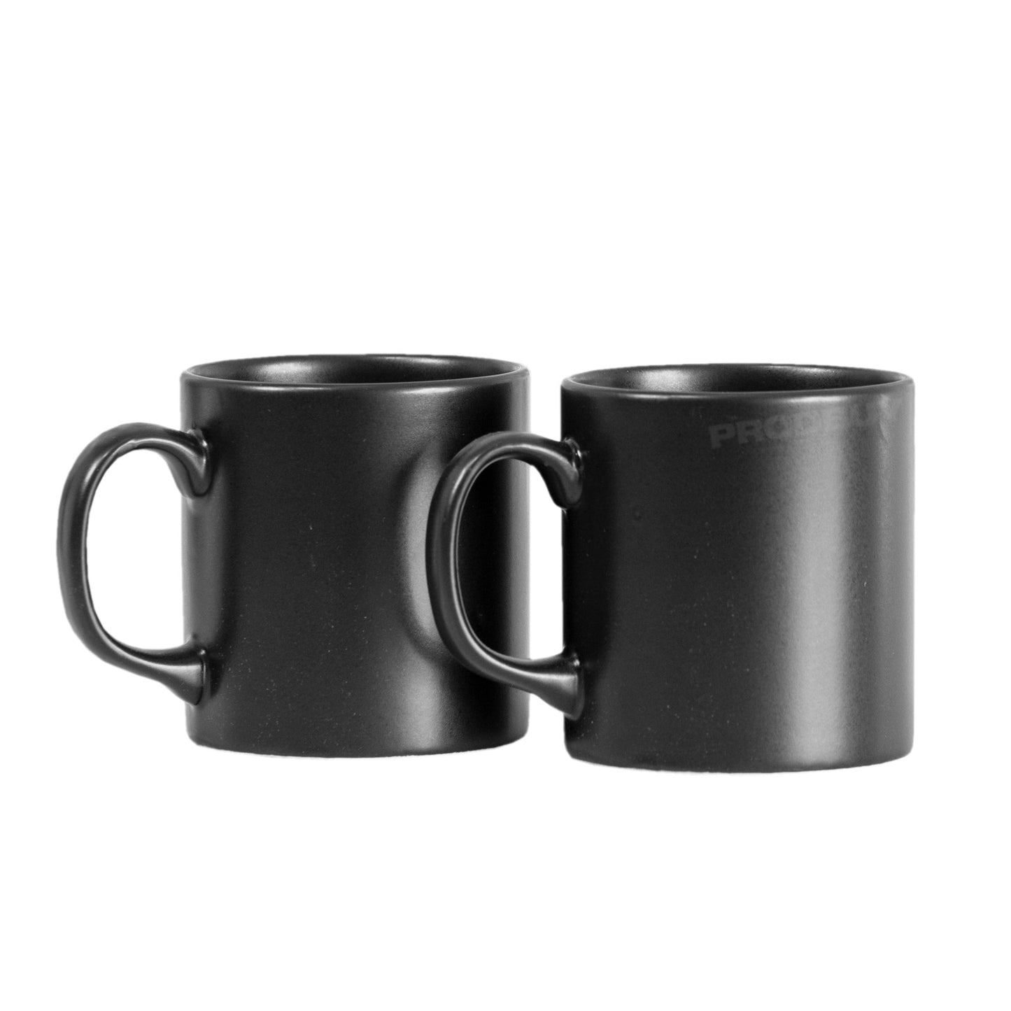 4 x 300ml Matt Black Ceramic Mugs - Microwave and Dishwasher Safe
