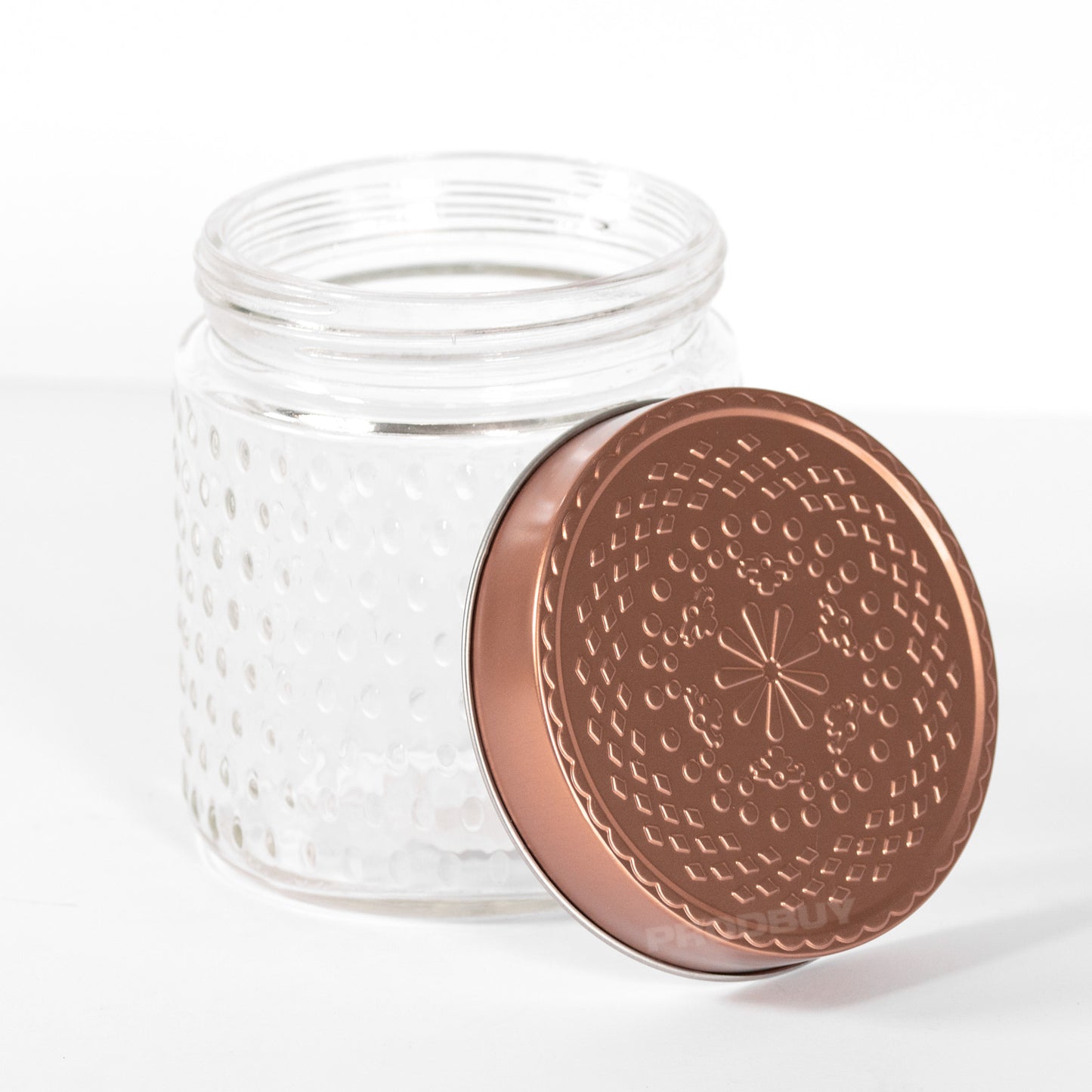 Set of 3 Glass Storage Jars 500ml with Copper Lids