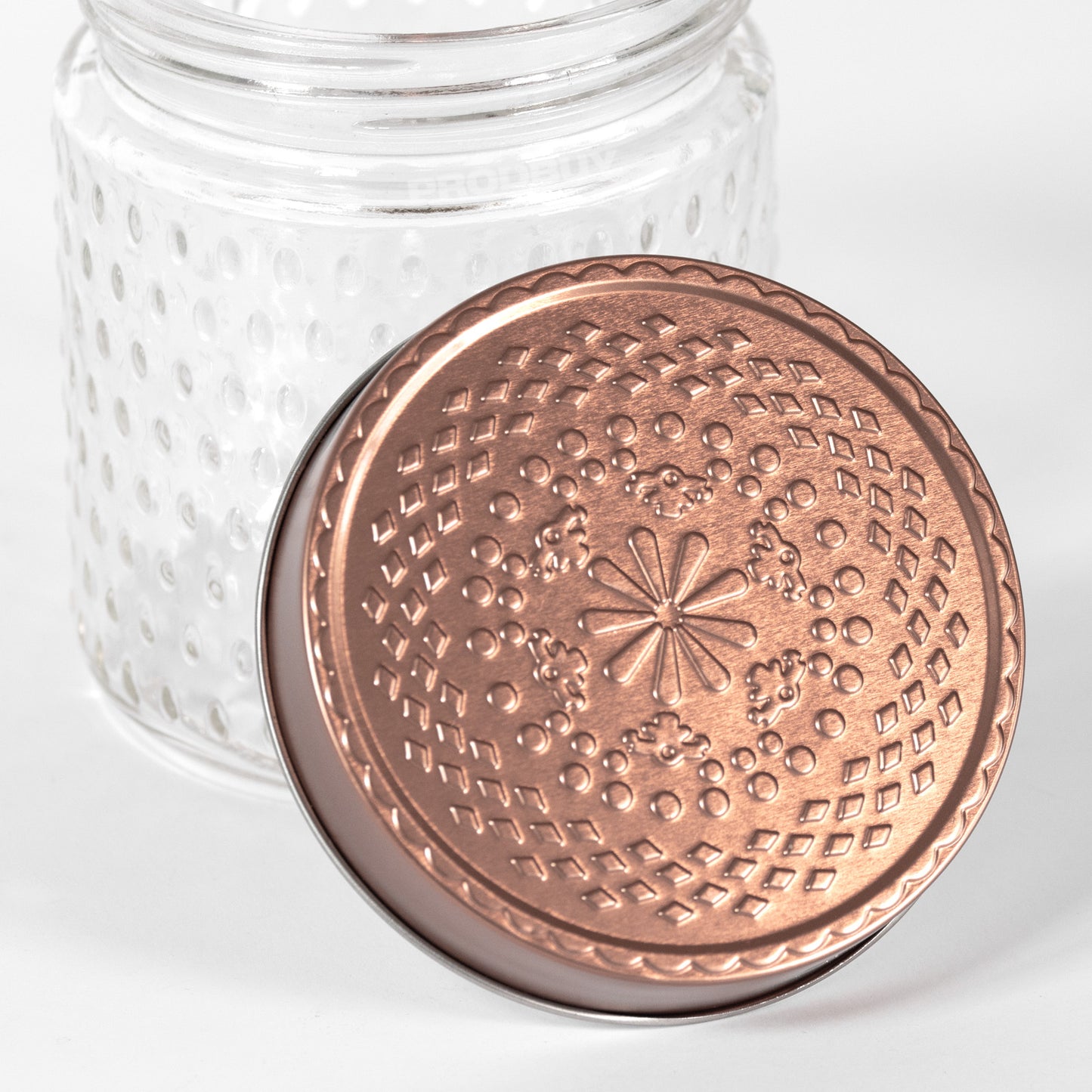 Set of 3 Glass Storage Jars 500ml with Copper Lids