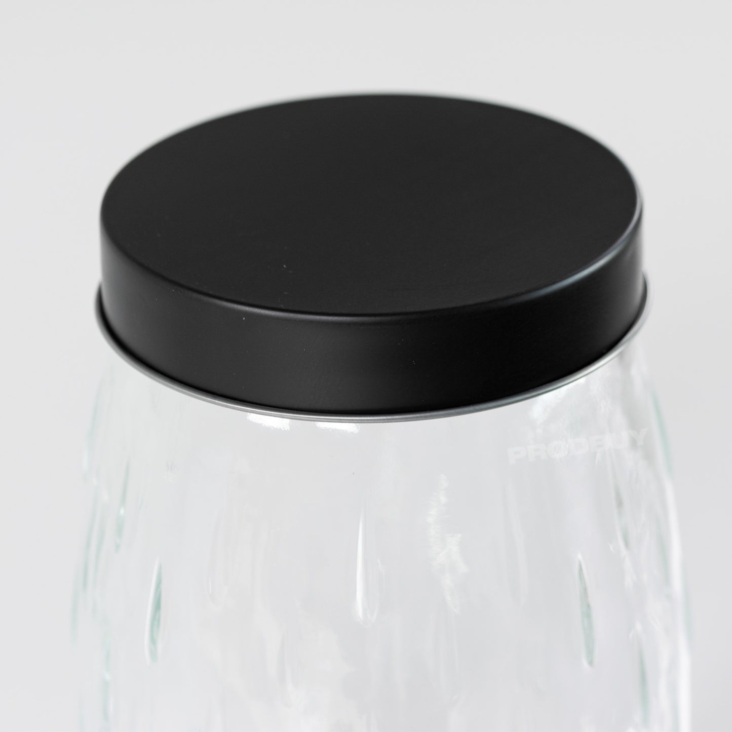 2 Litre Large Glass Storage Jar wiht a Black Screw on Lid