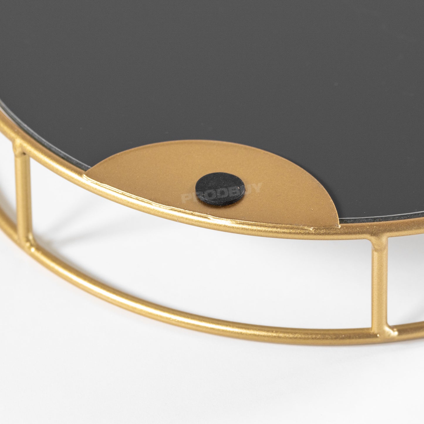 Gold Round Mirrored Glass Decorative Trays Plates Candle Perfume Vanity Holder