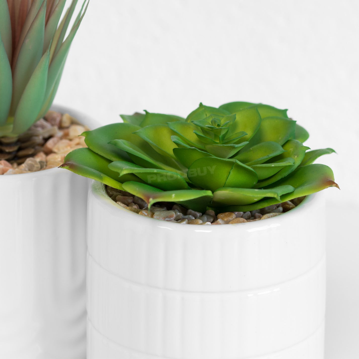 3 x Potted Indoor Artificial Succulent House Plants Plant Pot Home Decorations