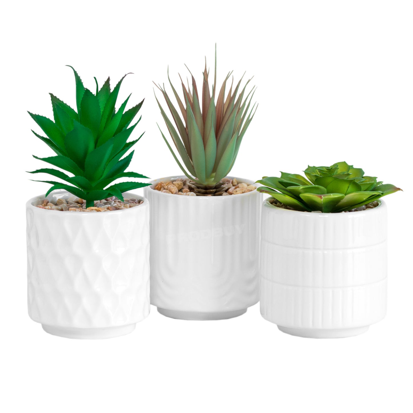 3 x Potted Indoor Artificial Succulent House Plants Plant Pot Home Decorations