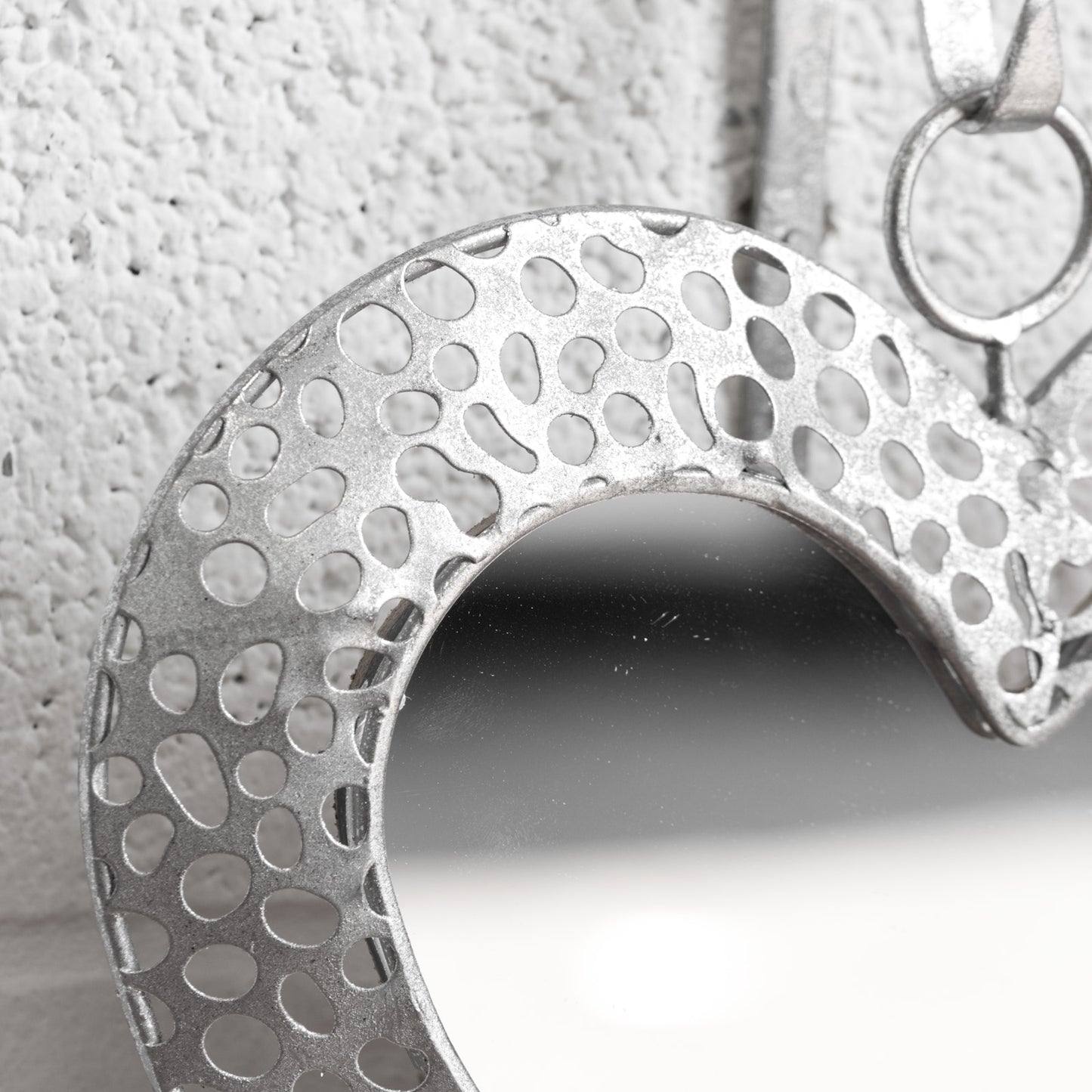 Silver Hanging Heart Wall Mirror Decoration