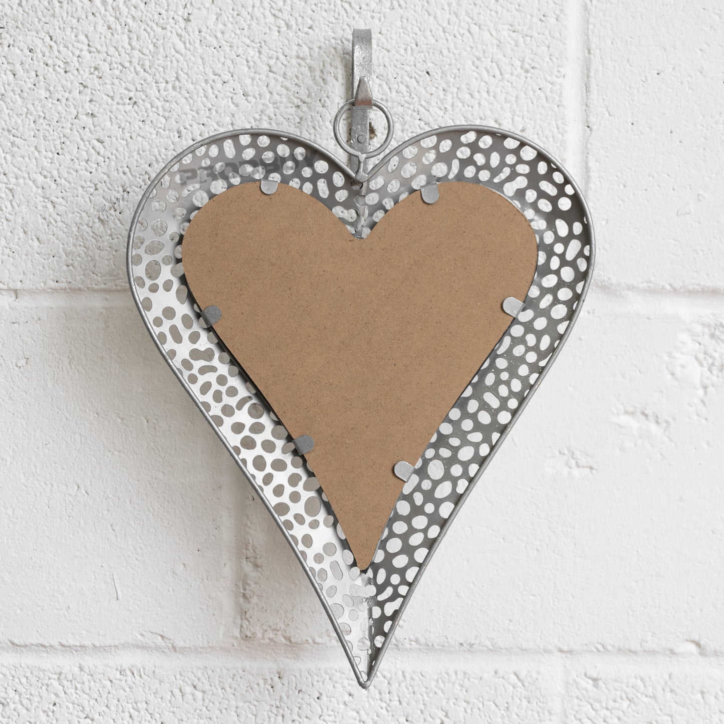 Silver Hanging Heart Wall Mirror Decoration