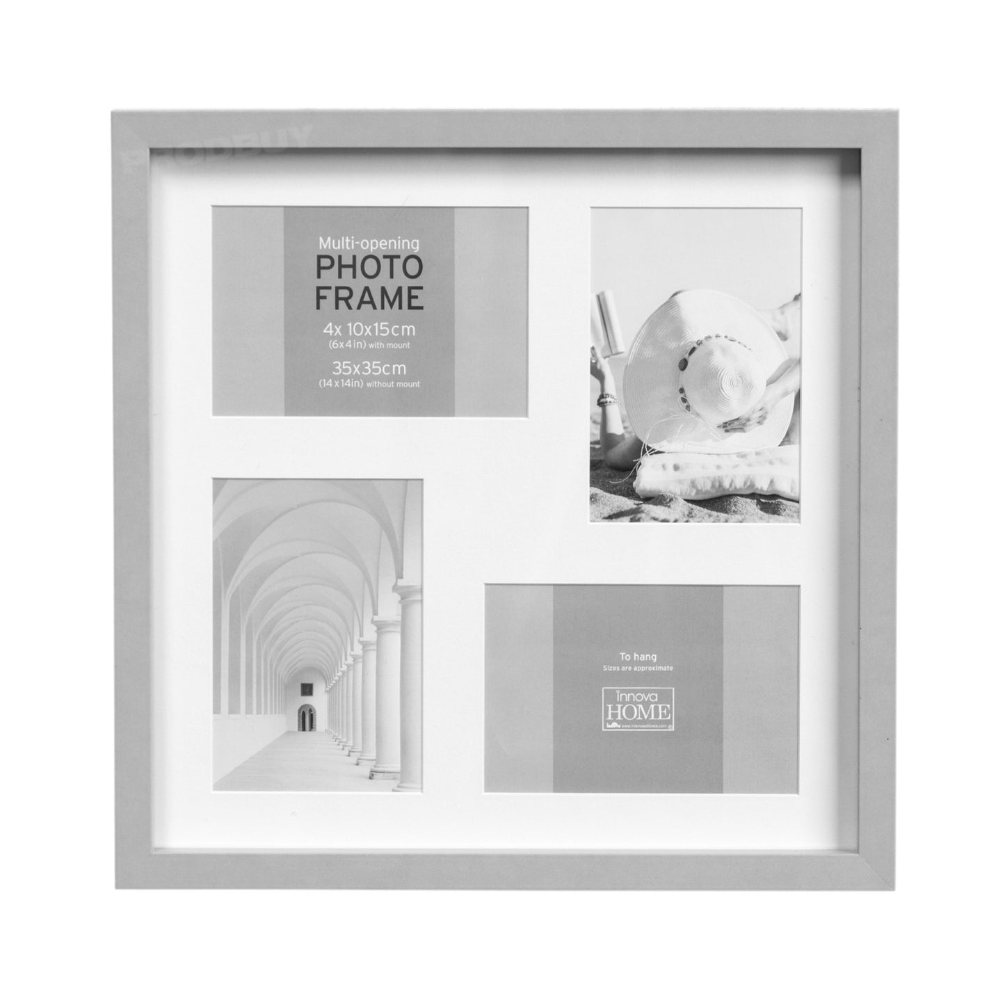 Grey Wall Mounted 4 Picture Multi Photo Frame 6x4 Collage Gift
