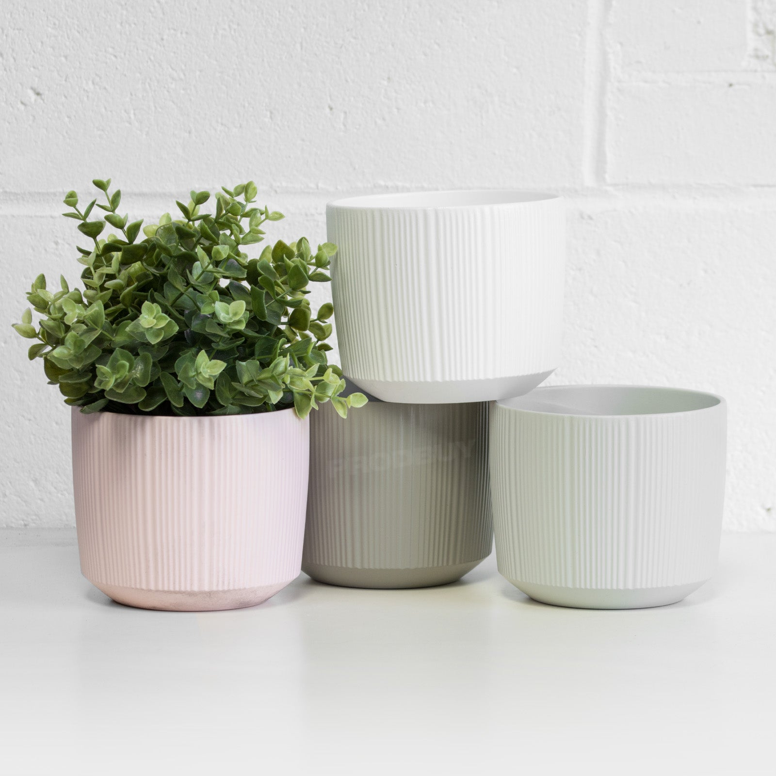 1l plant pot Ribbed Round 1L Plant Pot Cover – Robert David Home