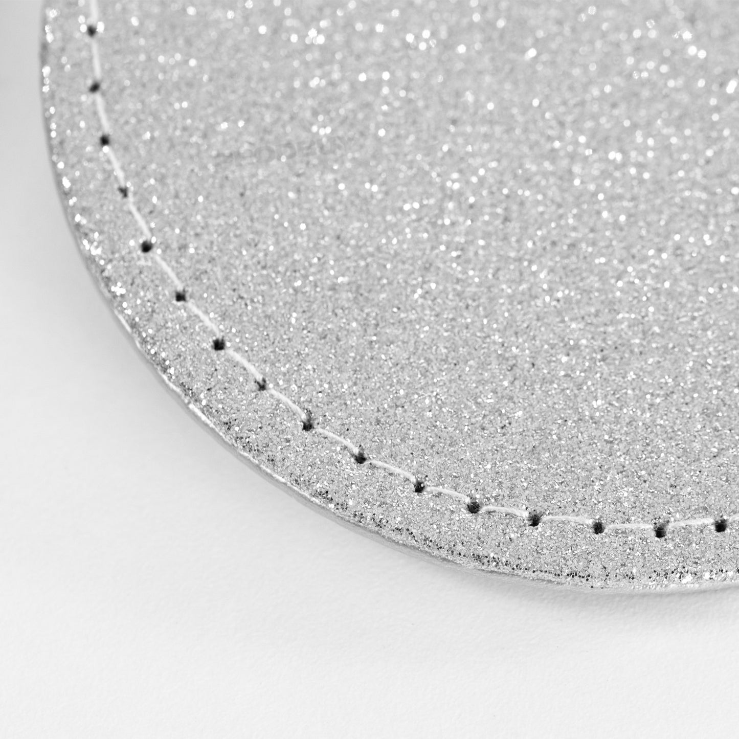 Set of 4 Glitter Faux Leather Drinks Coasters