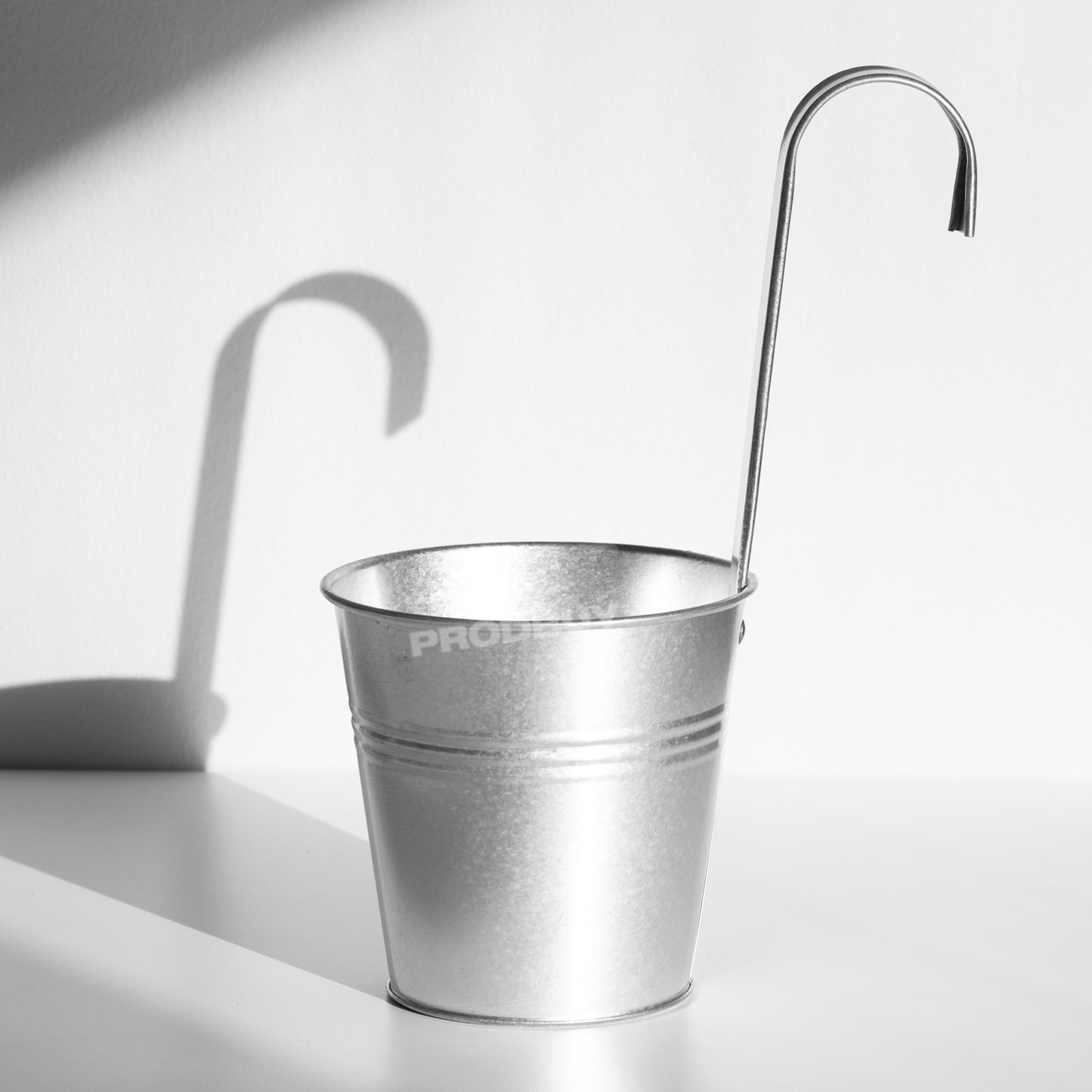 Pack of Brushed Zinc Metal Hanging Garden Plant Pots