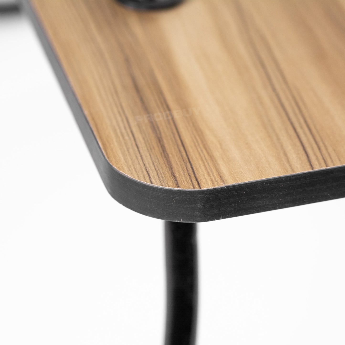 Wooden Veneer Tray Table with Metal Folding Legs