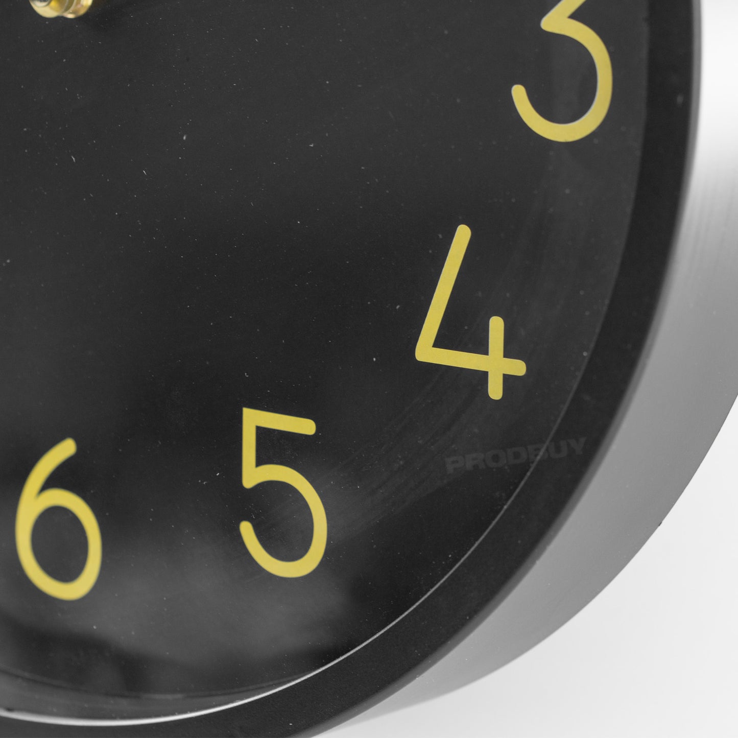Black Plastic Gold Digits Modern Wall Clock 37.5cm