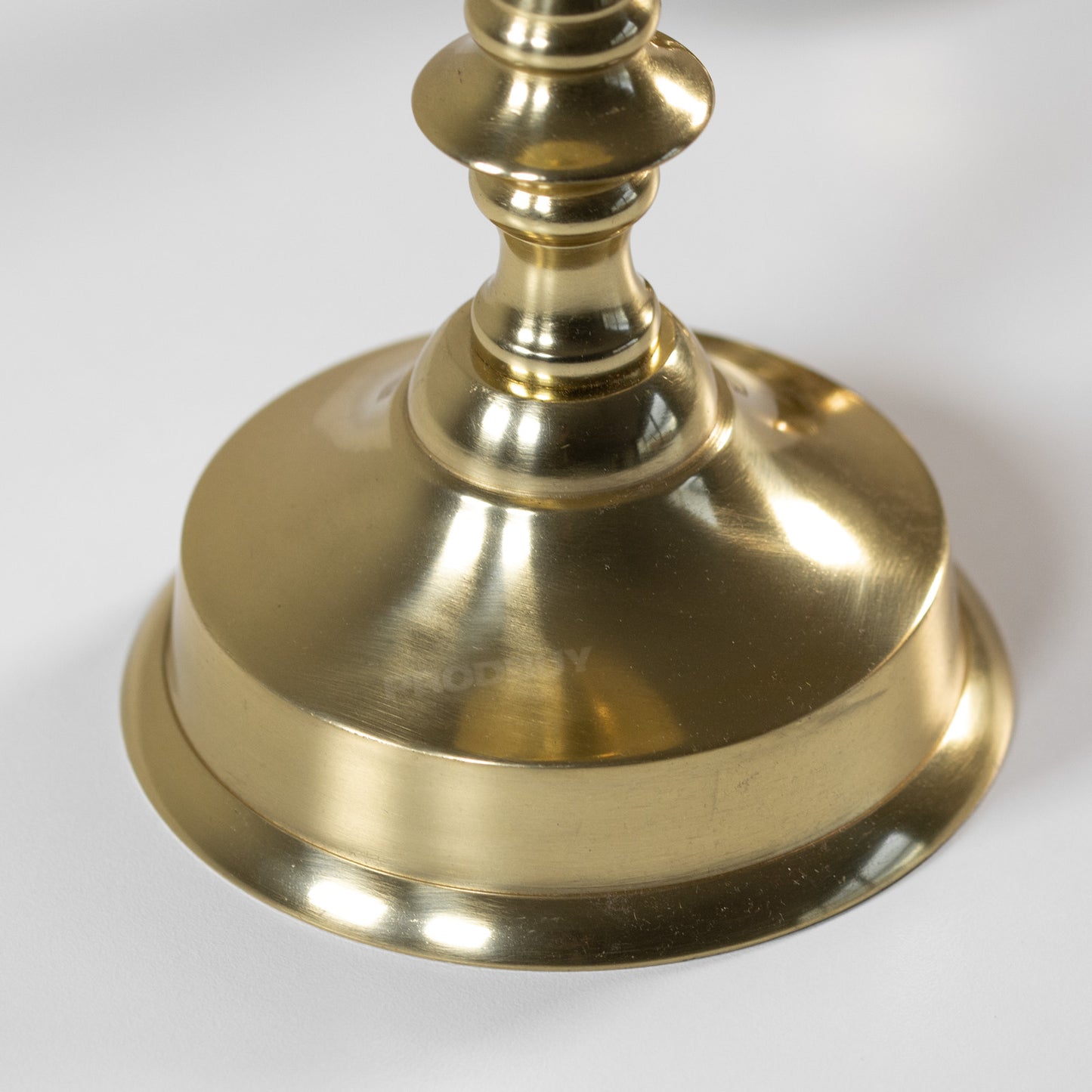 2 x 21.3cm Gold Coloured Metal Candlesticks Pillar Candle Holders