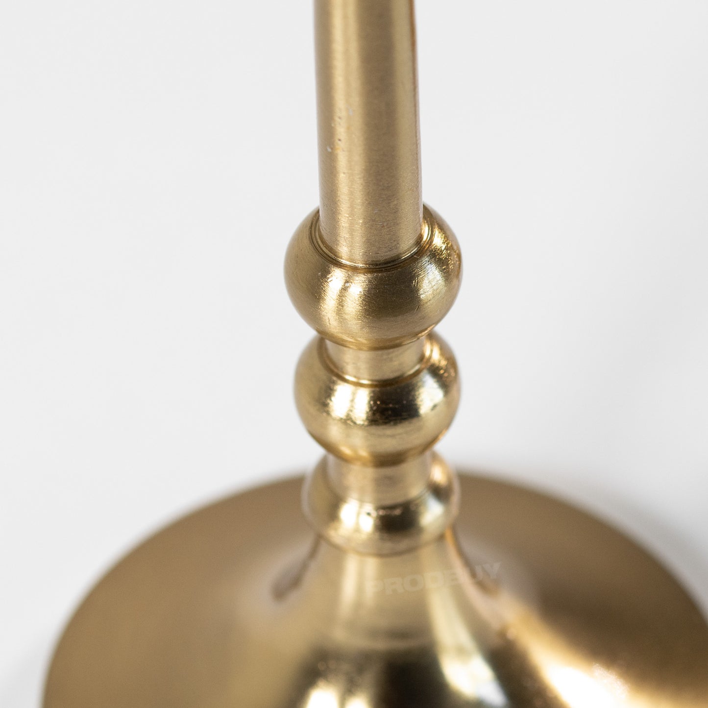 Set of 2 Gold Coloured 23cm Metal Candlesticks