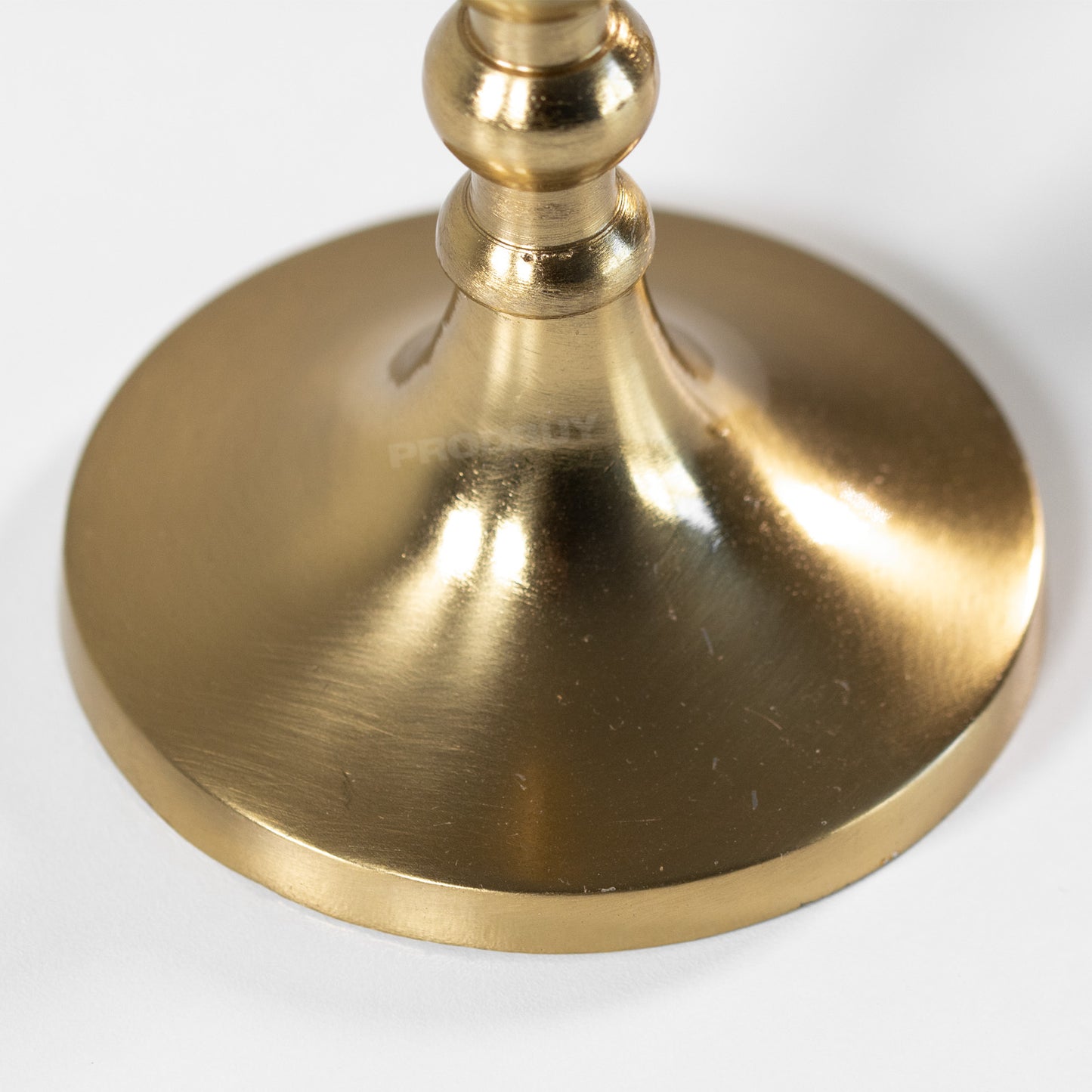 Set of 2 Gold Coloured 23cm Metal Candlesticks