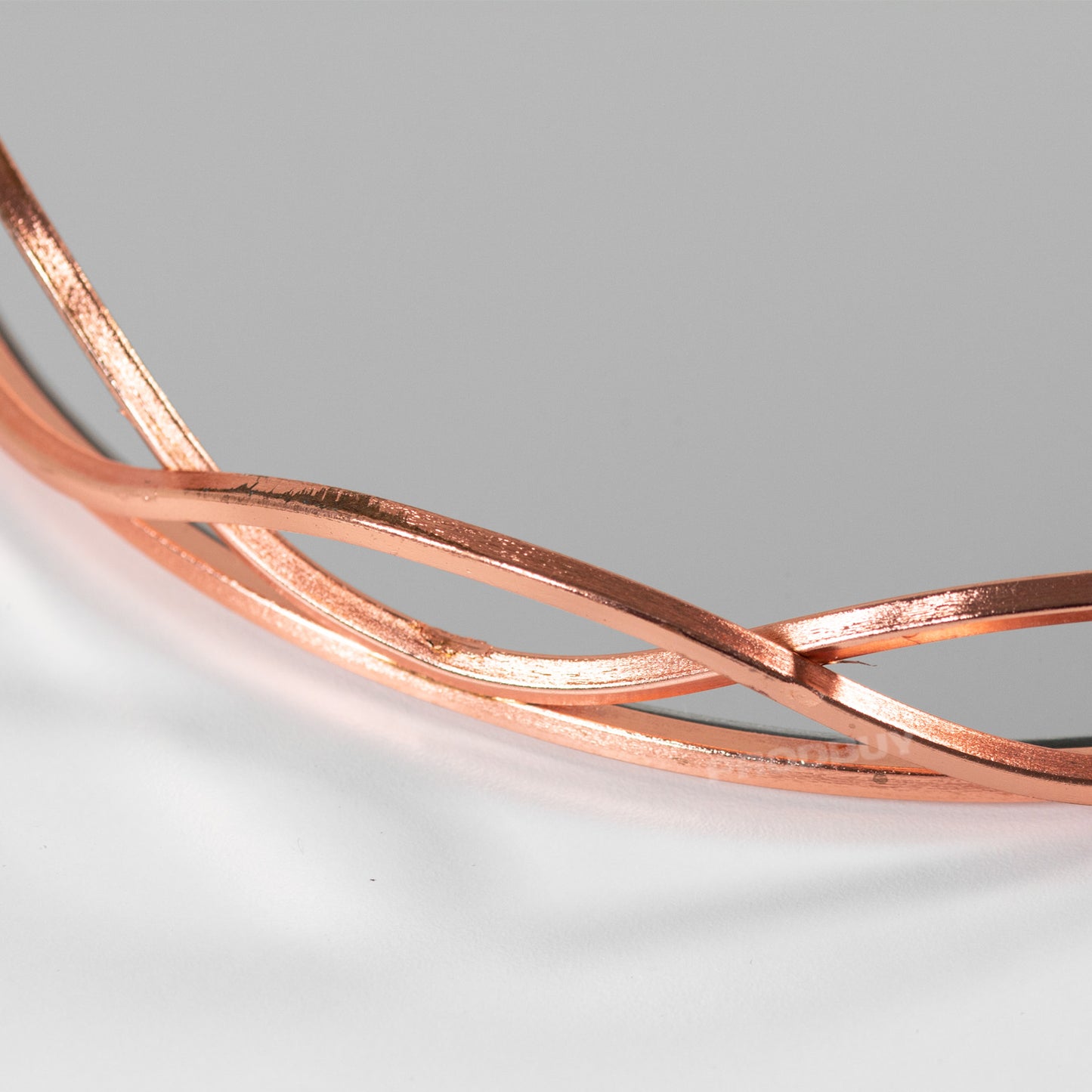 Copper 23cm Round Glass Mirror Candle Tray