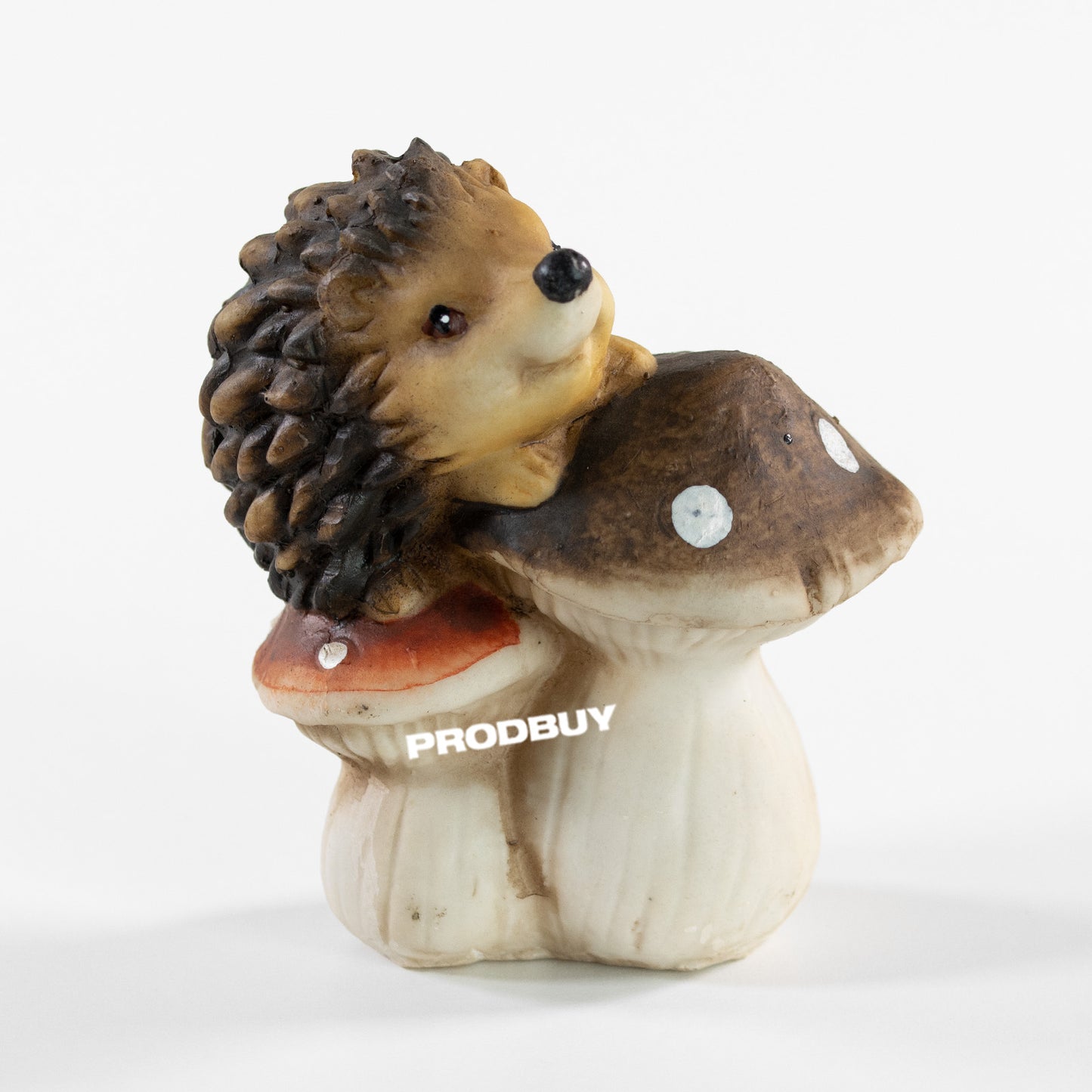 Set of 2 Small Toadstool Hedgehog Garden Ornaments