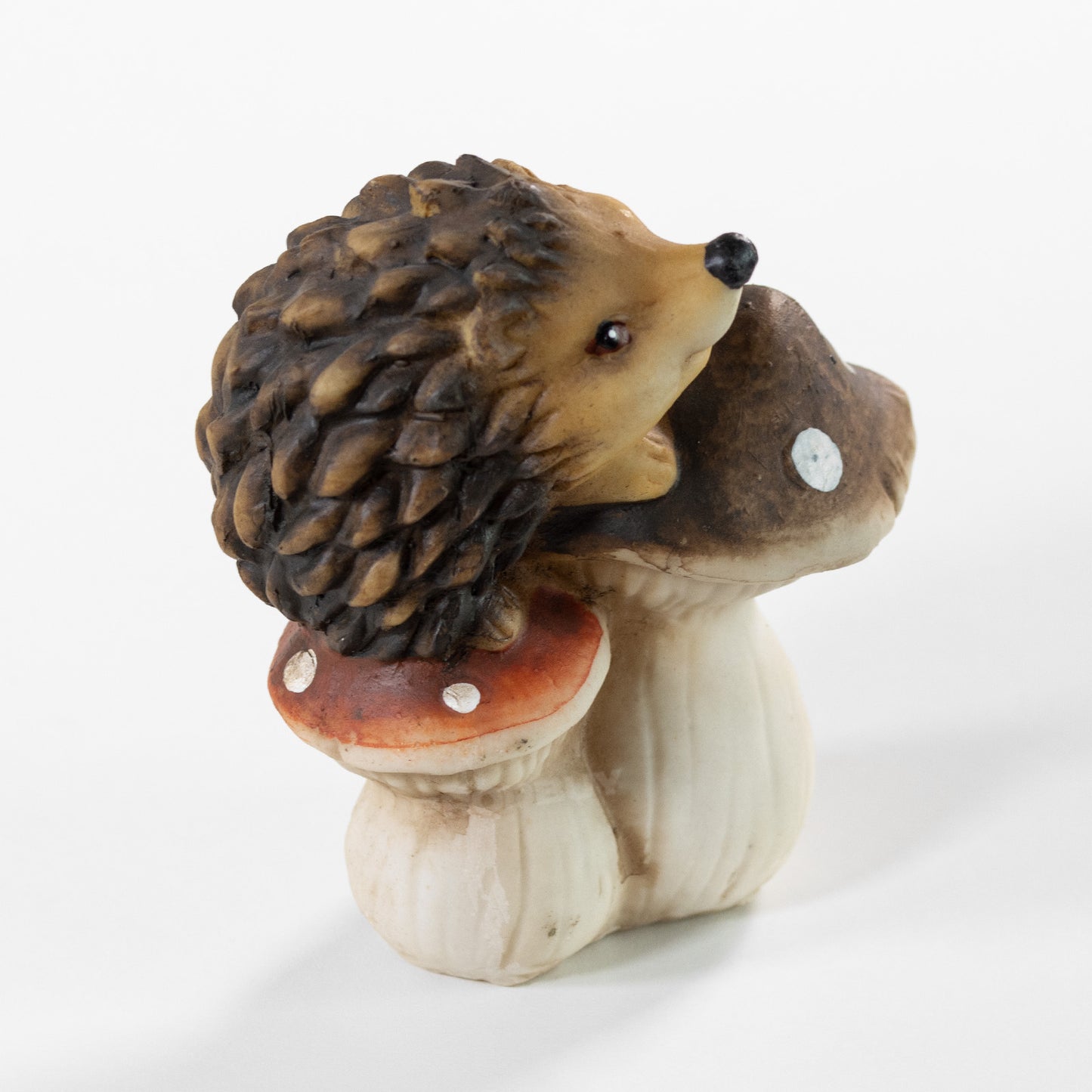 Set of 2 Small Toadstool Hedgehog Garden Ornaments