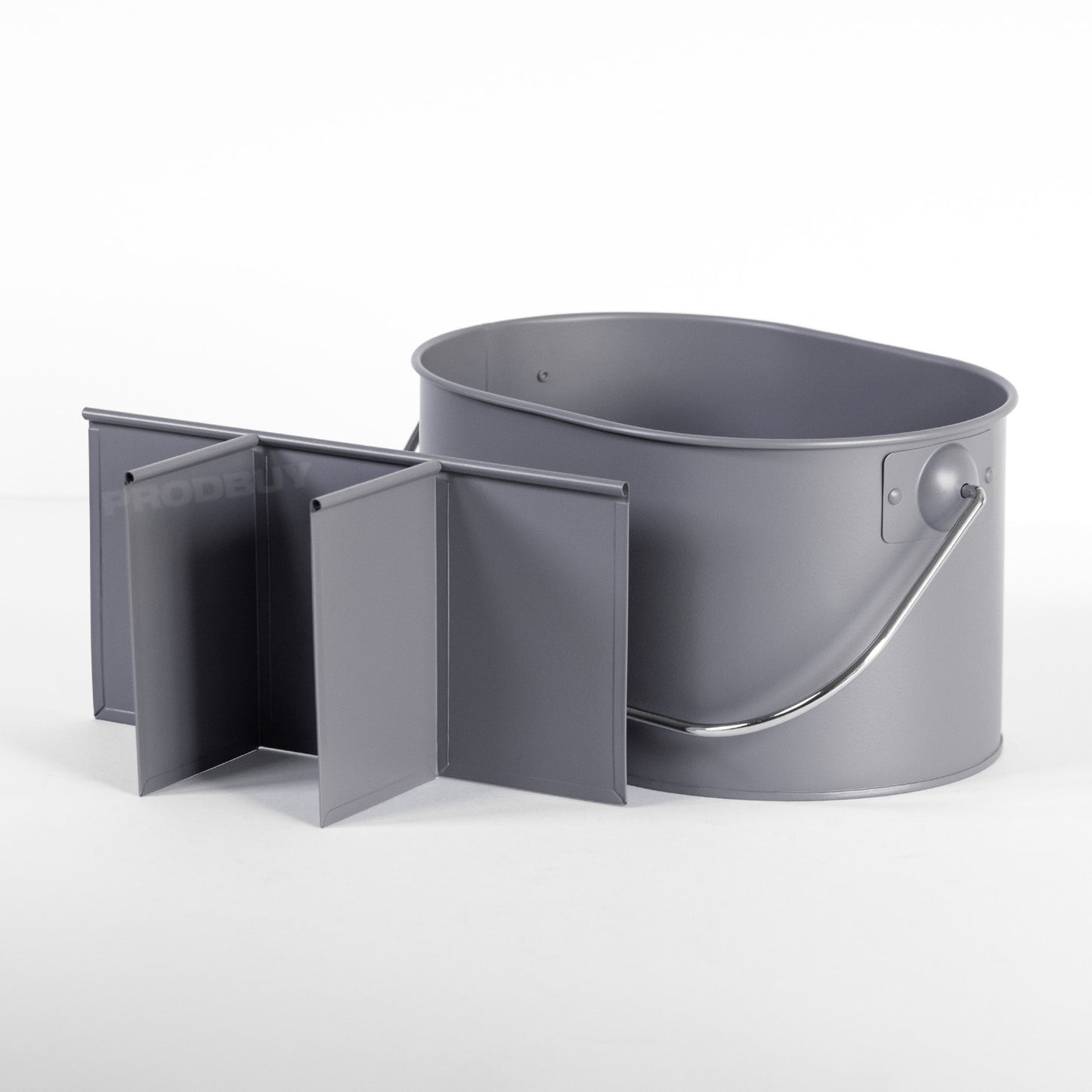 Oval Metal Storage Caddy with Four Compartment Divider