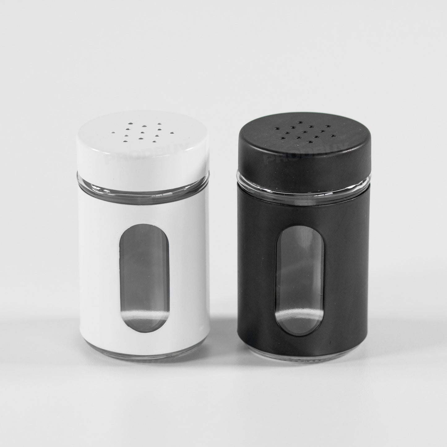 Colour Surround Glass Salt and Pepper Set