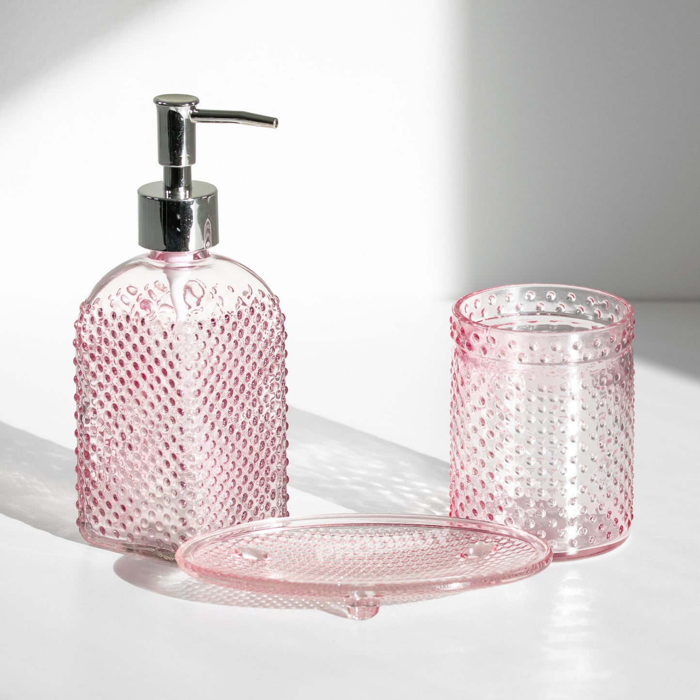 3 Piece Glass Bathroom Sink Accessories Set