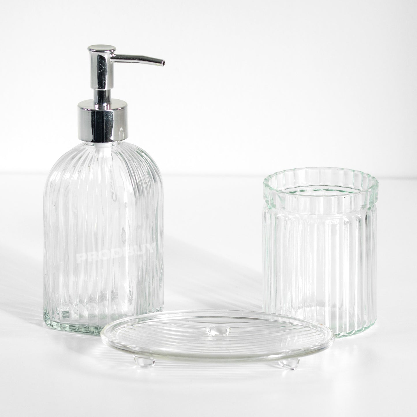3 Piece Glass Bathroom Sink Accessories Set