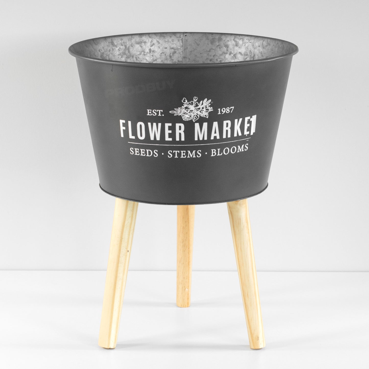 46cm Floor Standing House Plant Stand / Pot Cover with Wooden Legs