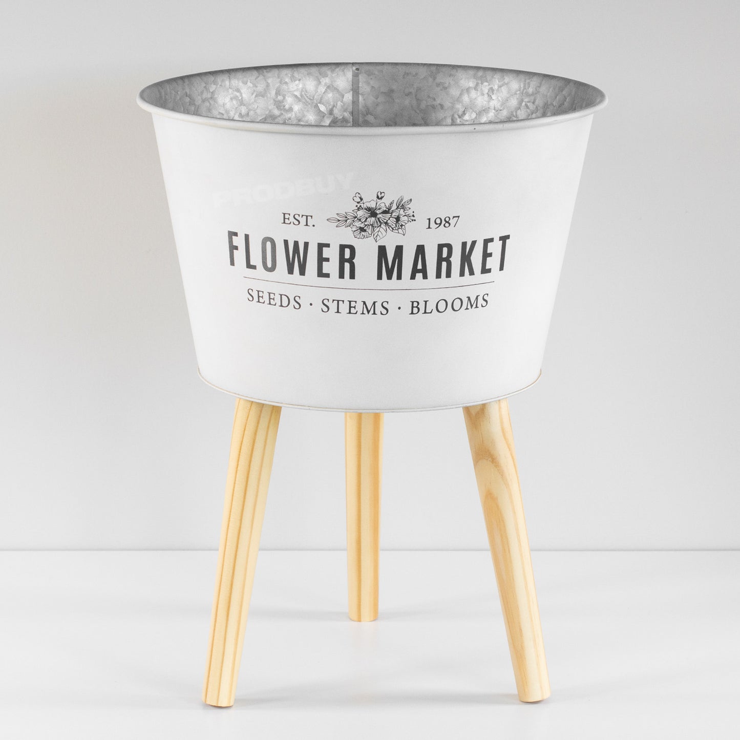 46cm Floor Standing House Plant Stand / Pot Cover with Wooden Legs