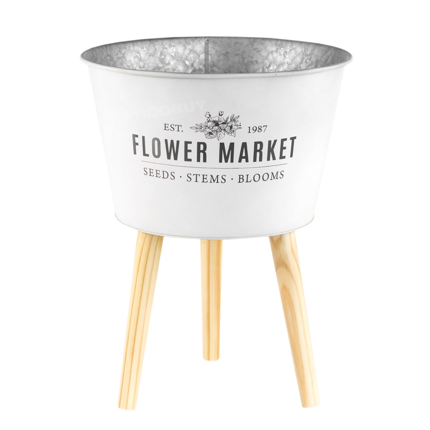 46cm Floor Standing House Plant Stand / Pot Cover with Wooden Legs