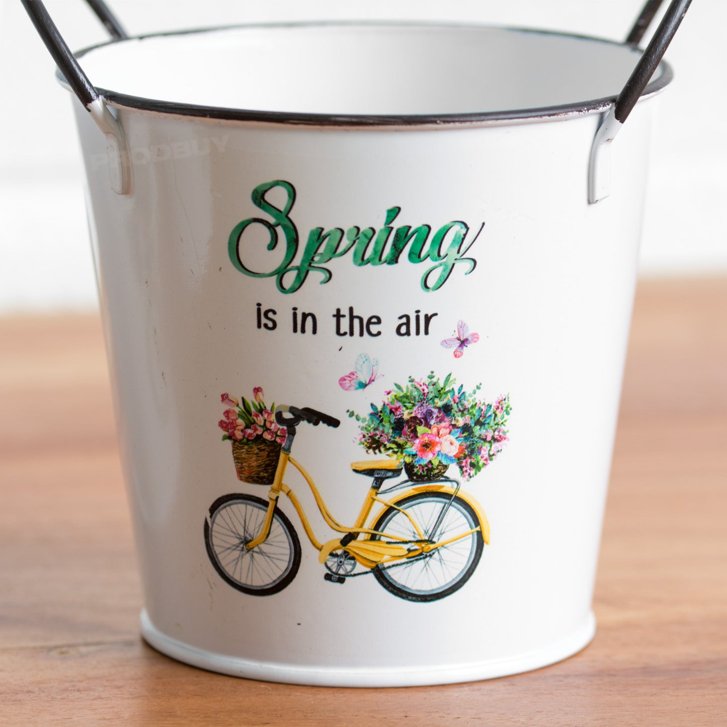 Set of 3 'Spring Is In The Air' White Metal Garden Planters