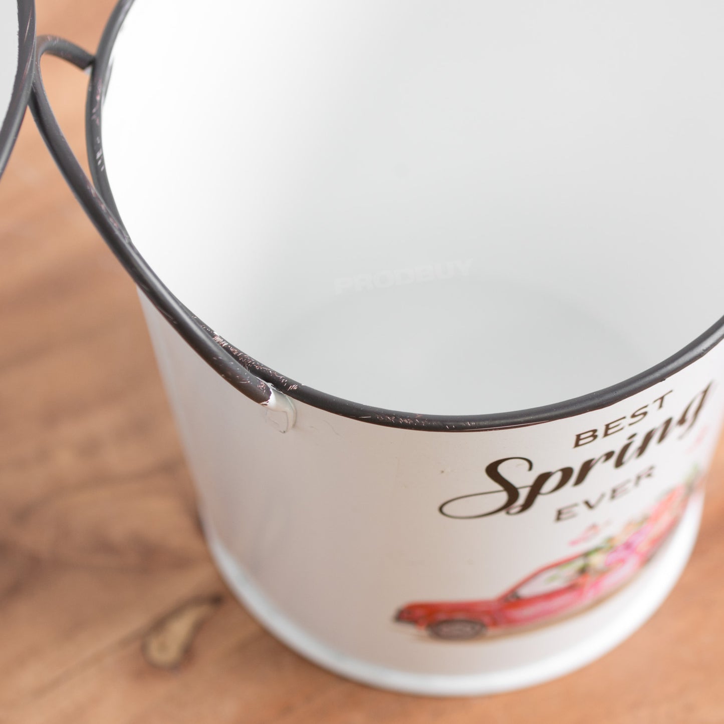 Set of 3 'Best Spring Ever' White Metal Garden Planters