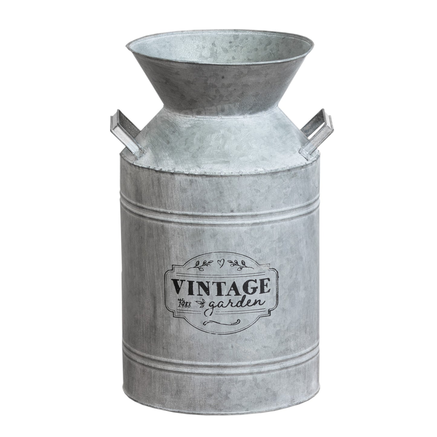 37.5cm Large Vintage Metal Milk Churn Garden Planter Plant Pot Outdoor Lawn Art