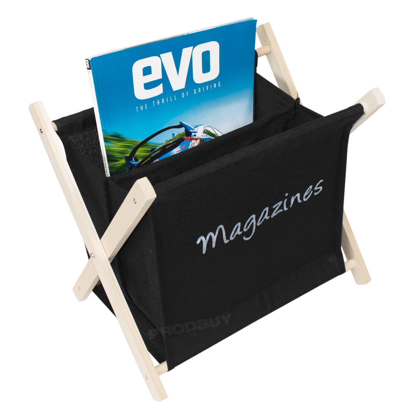 Fabric Wooden Folding Magazine Storage Rack
