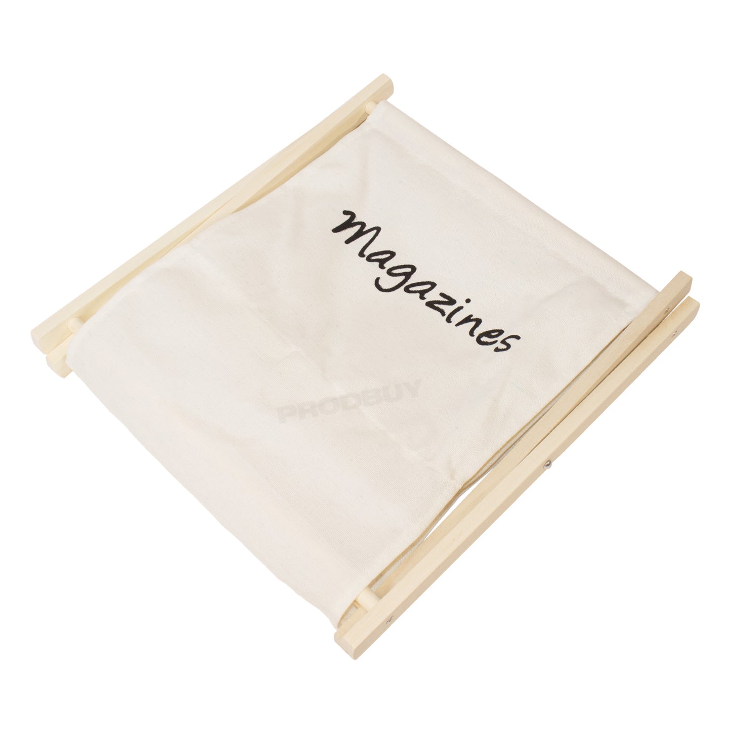 Fabric Wooden Folding Magazine Storage Rack