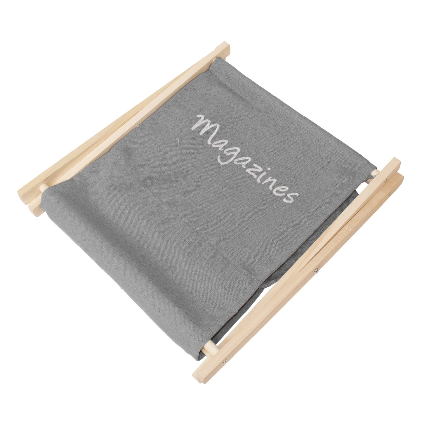 Fabric Wooden Folding Magazine Storage Rack