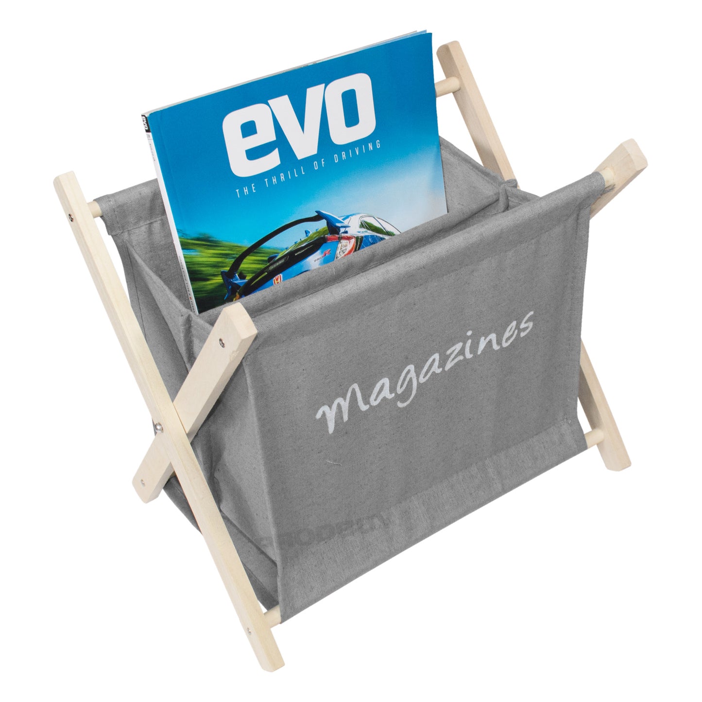 Fabric Wooden Folding Magazine Storage Rack