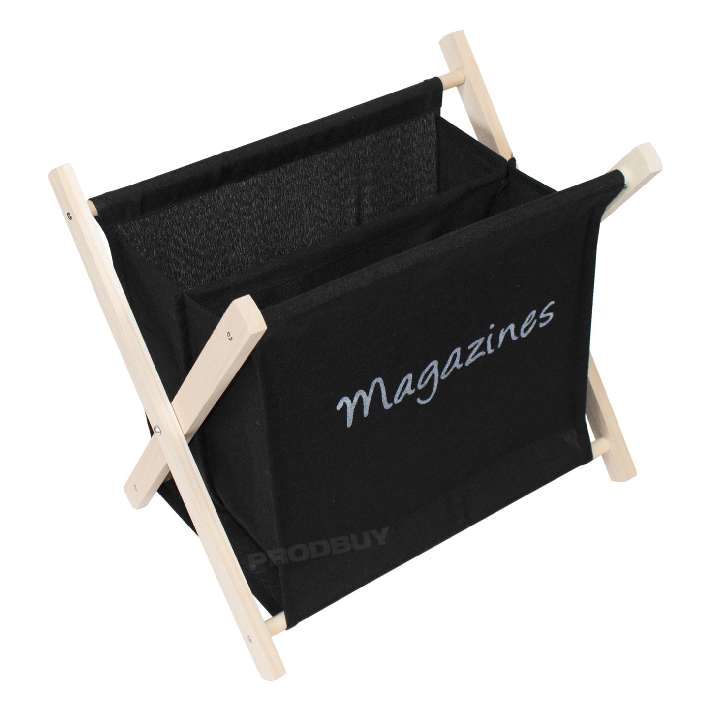 Fabric Wooden Folding Magazine Storage Rack