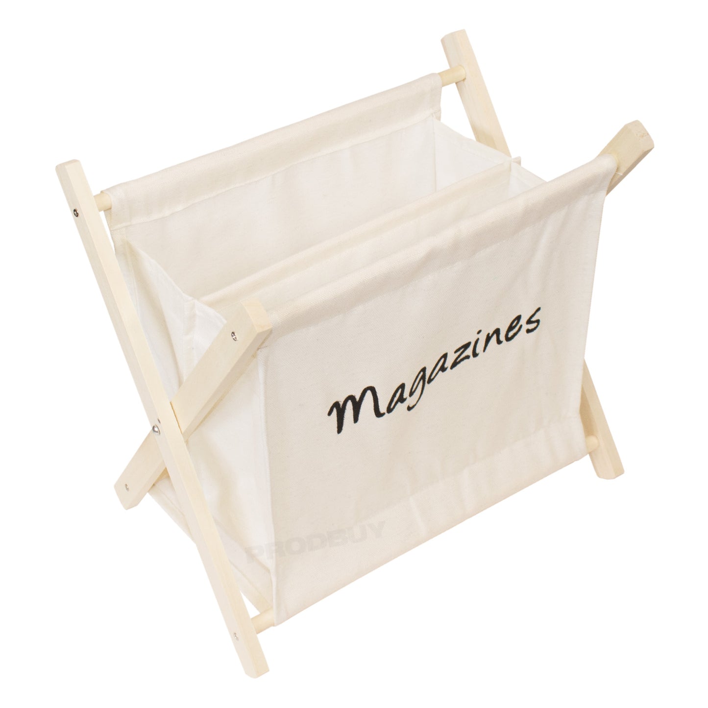 Fabric Wooden Folding Magazine Storage Rack