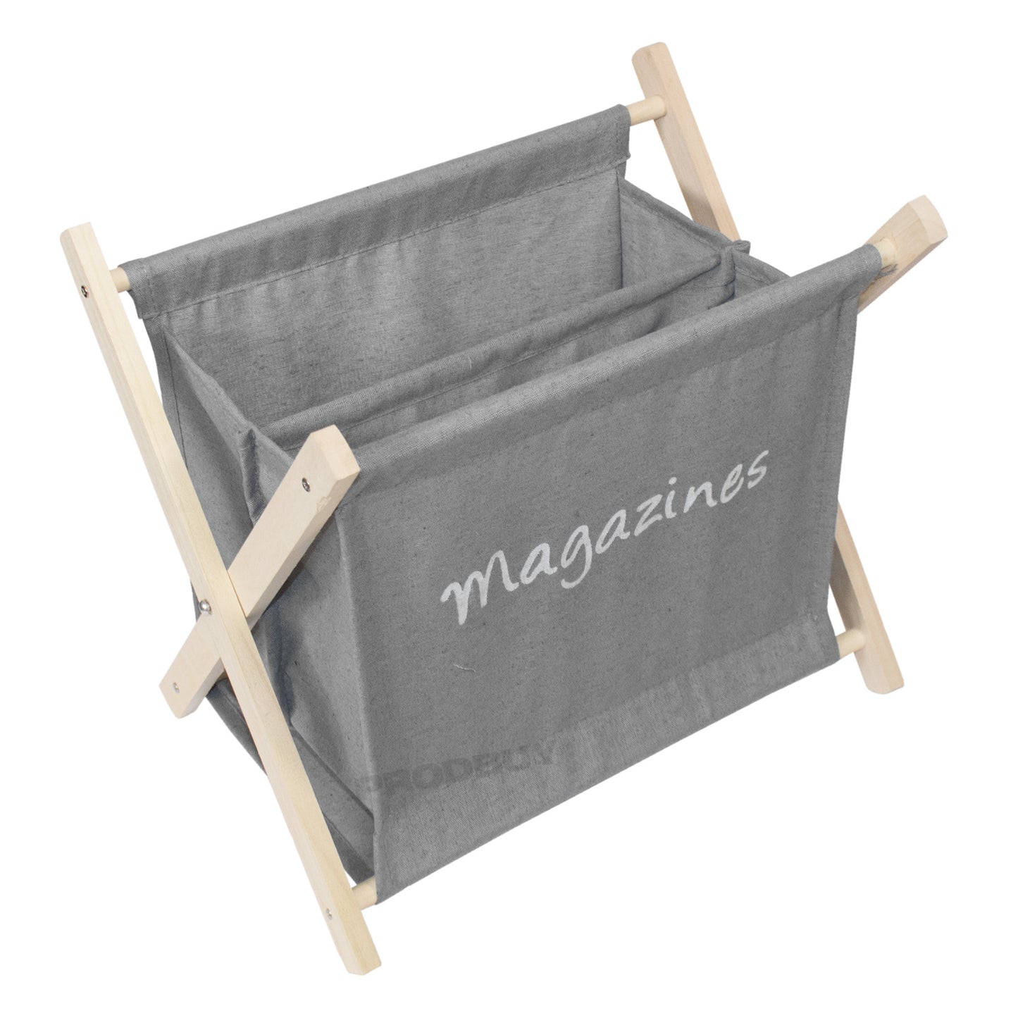 Fabric Wooden Folding Magazine Storage Rack