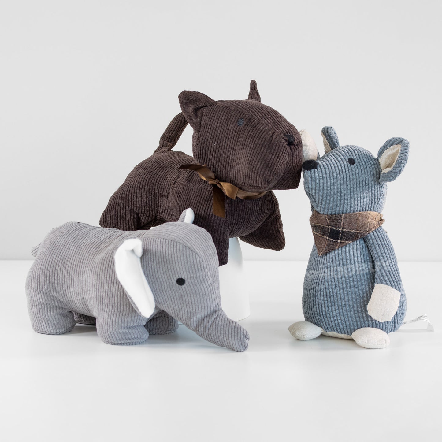 Cute Polyester Ribbed Fabric Animal Door Stop