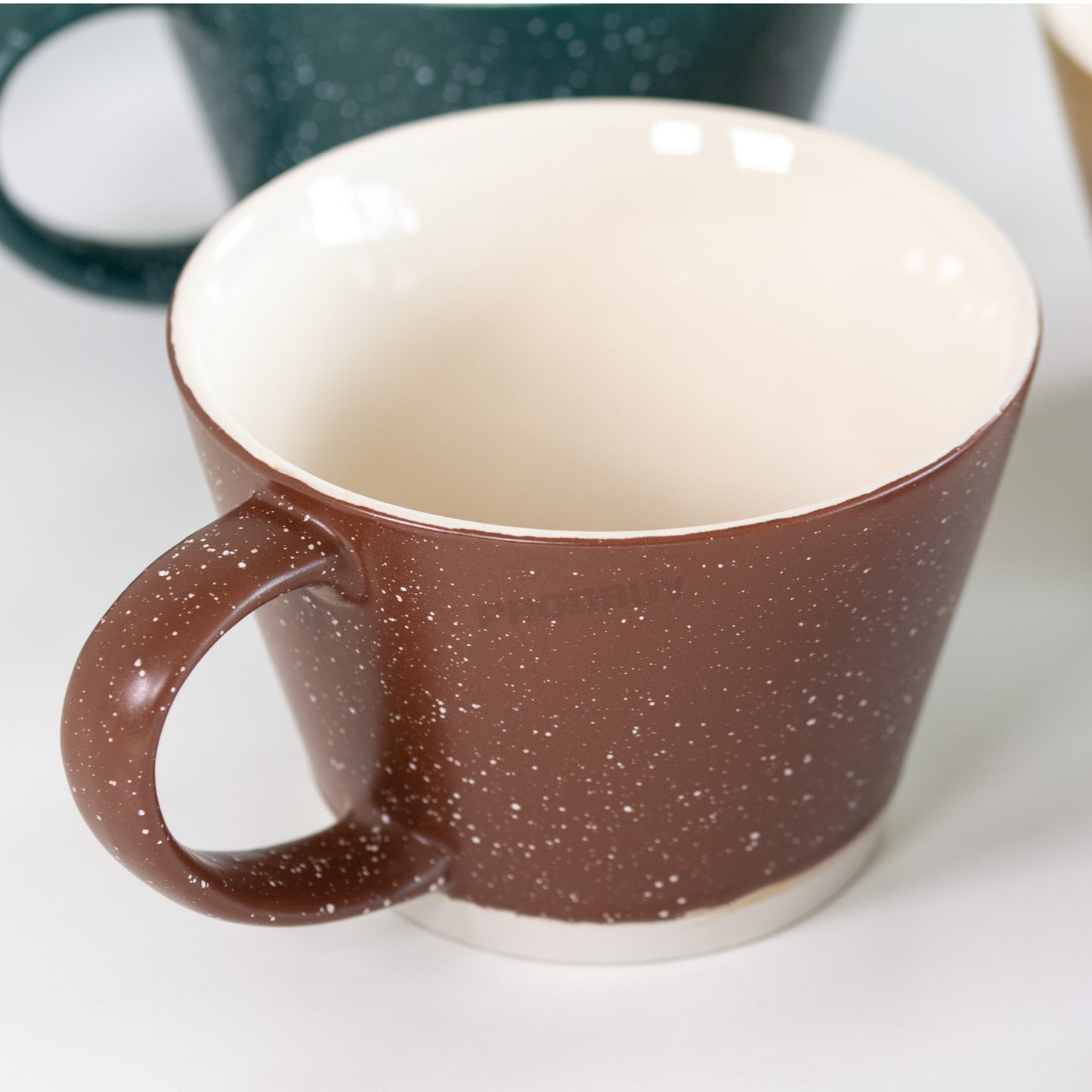 Mugs Set of 6 350ml Stoneware Speckled Cups Tea Coffee Hot Drinks