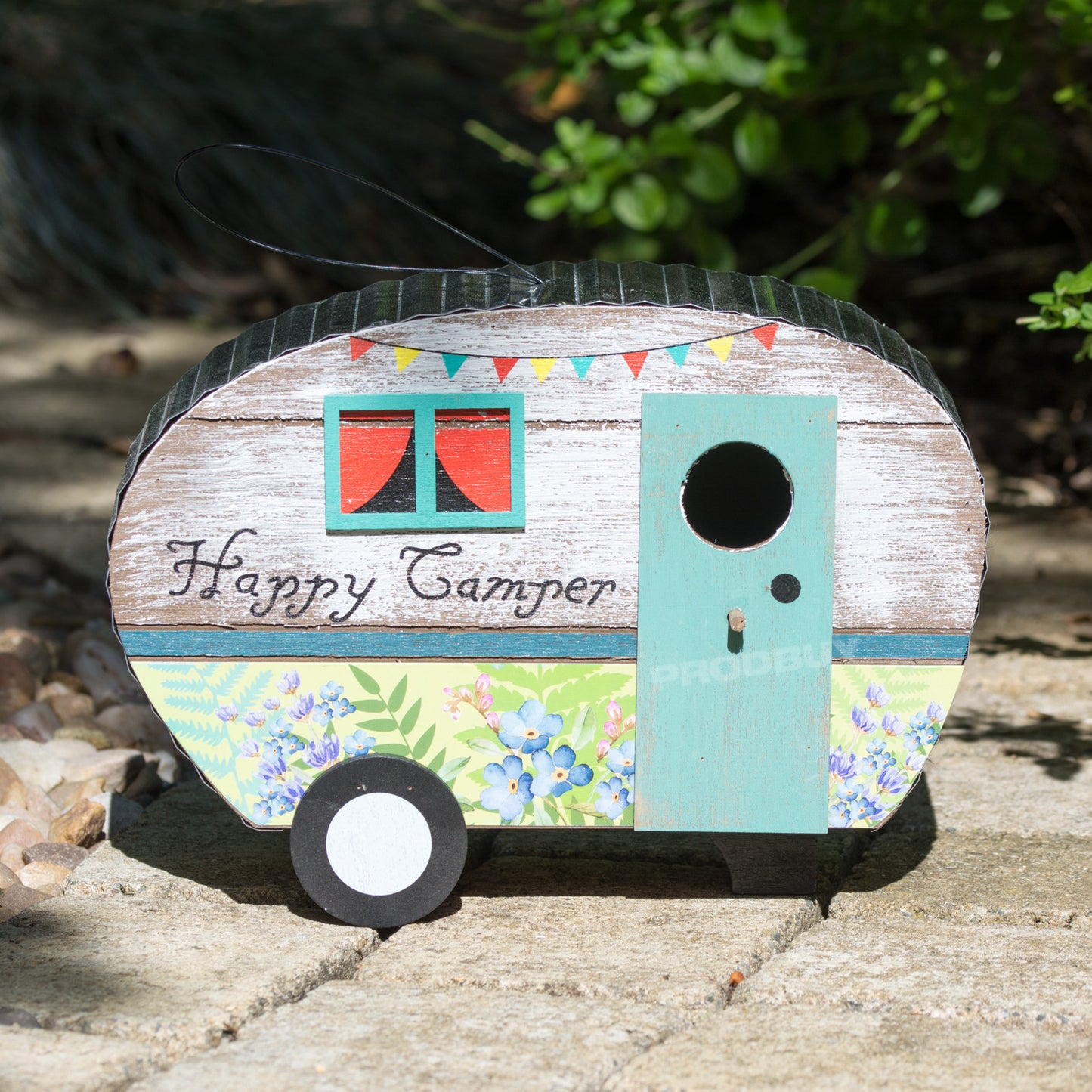 'Happy Camper' Tree Hanging Caravan Bird House