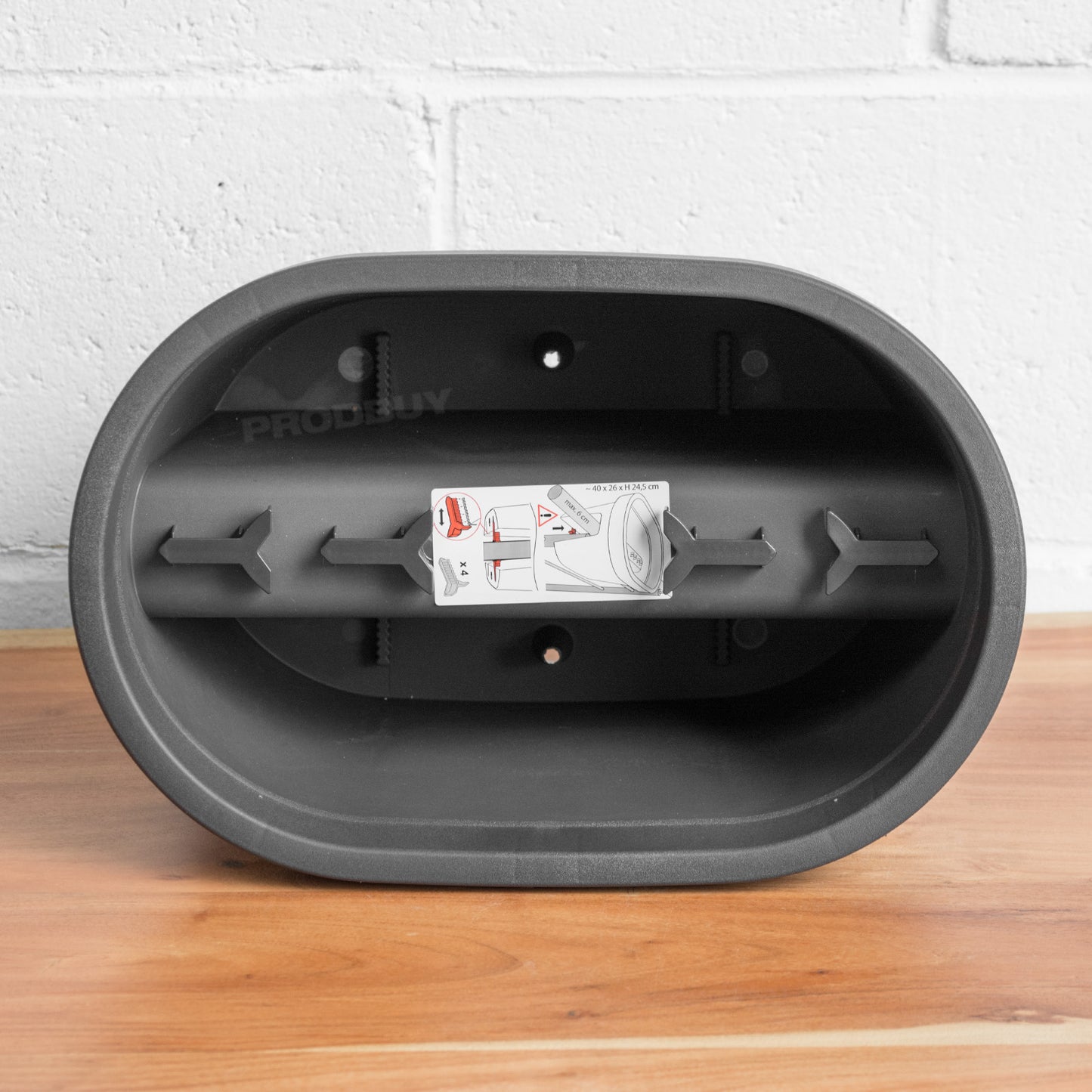 Dark Grey Oval Balcony Hanging Planter Pot