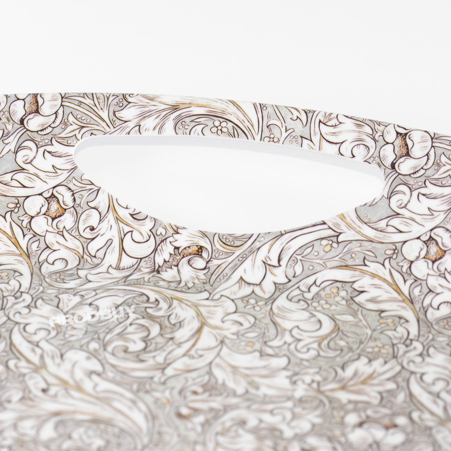 Set of 2 William Morris Grey Floral Trays with Handles