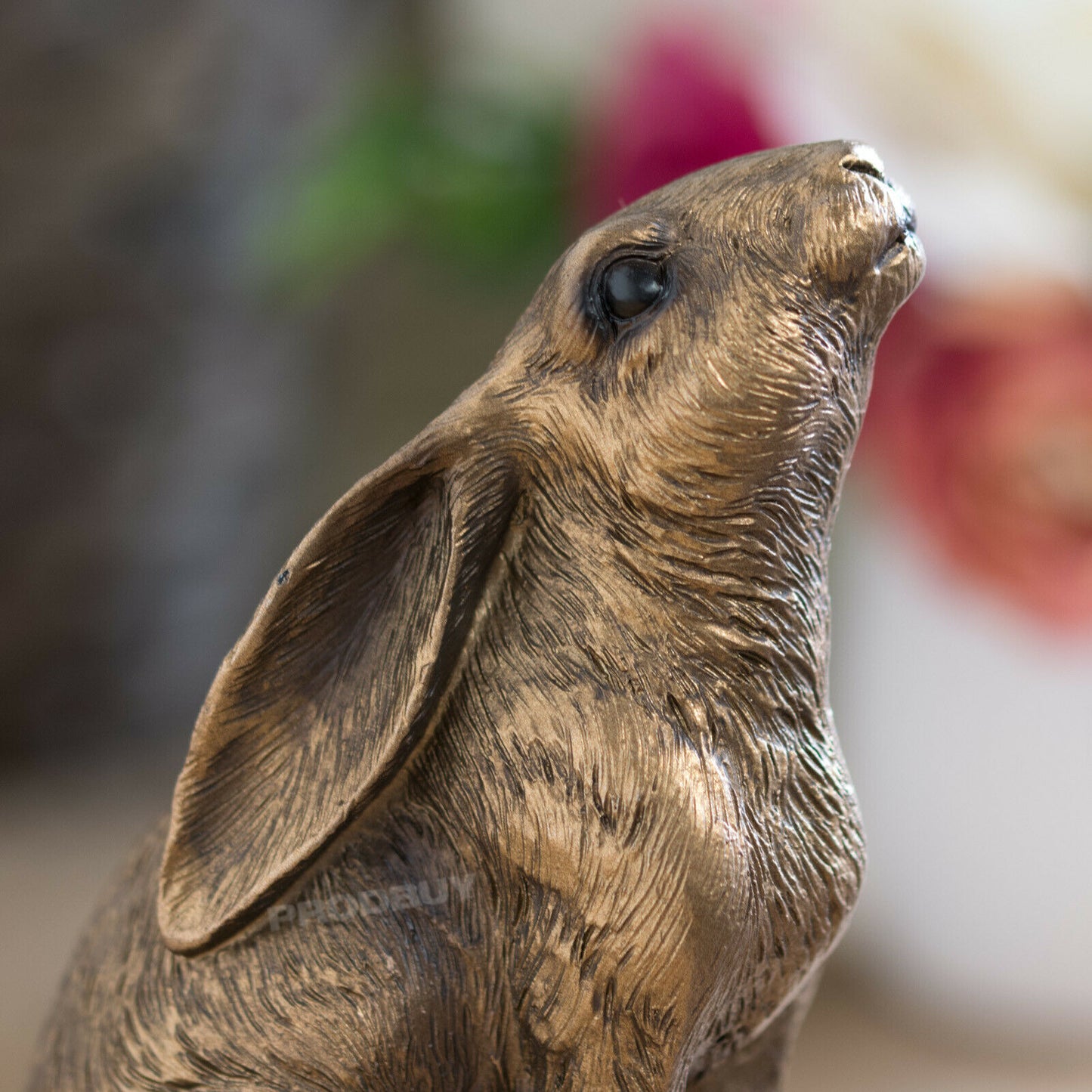 Small Bronze Moon Gazing Hare Ornament