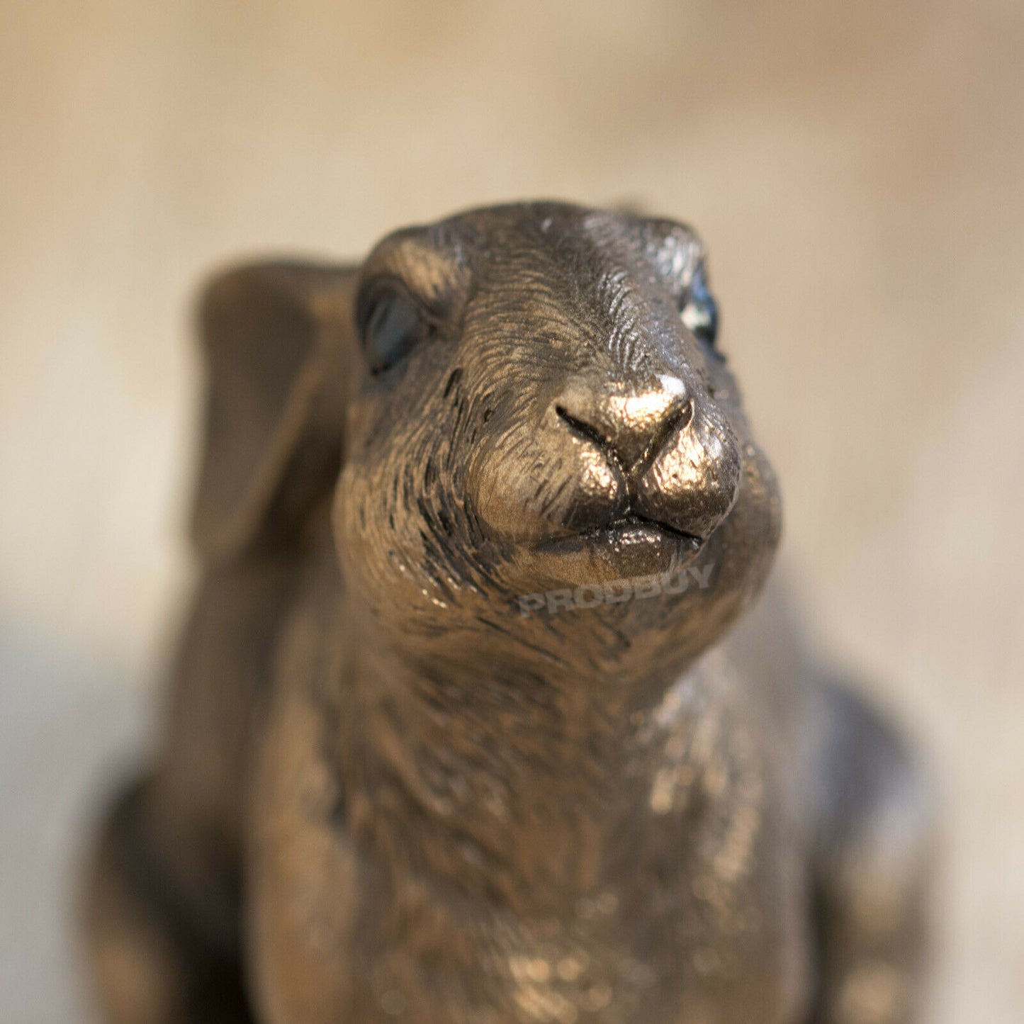 Small Bronze Moon Gazing Hare Ornament