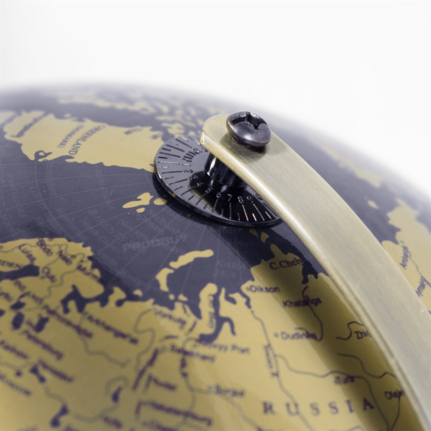 Large Blue and Gold Rotating Globe Decoration