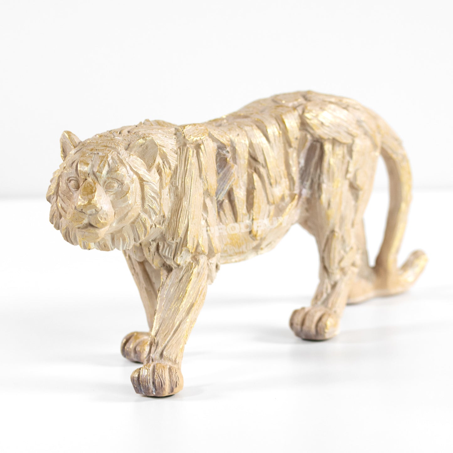 32cm Tiger Ornament Driftwood Style Resin Material